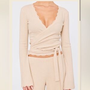 NWT PHE PHE wrap top vanilla iced latte